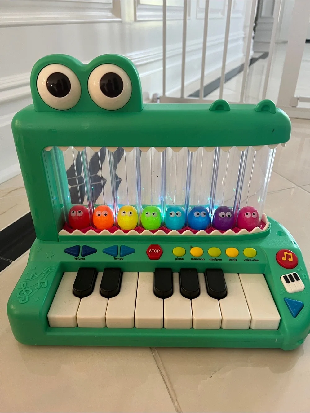 Battat Croco Pop Piano Toy Keyboard with Songs Sounds Lights